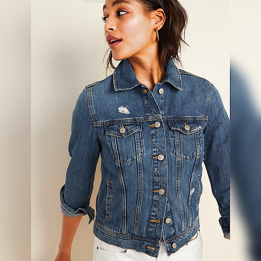 Old Navy Distressed Jean Jacket